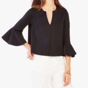 BCBGMAXAZRIA Navy Valari Blouse sxM